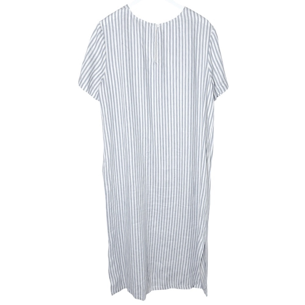 Jenni Kayne White and Light Gray Striped Midi Dress - Picture 3 of 9